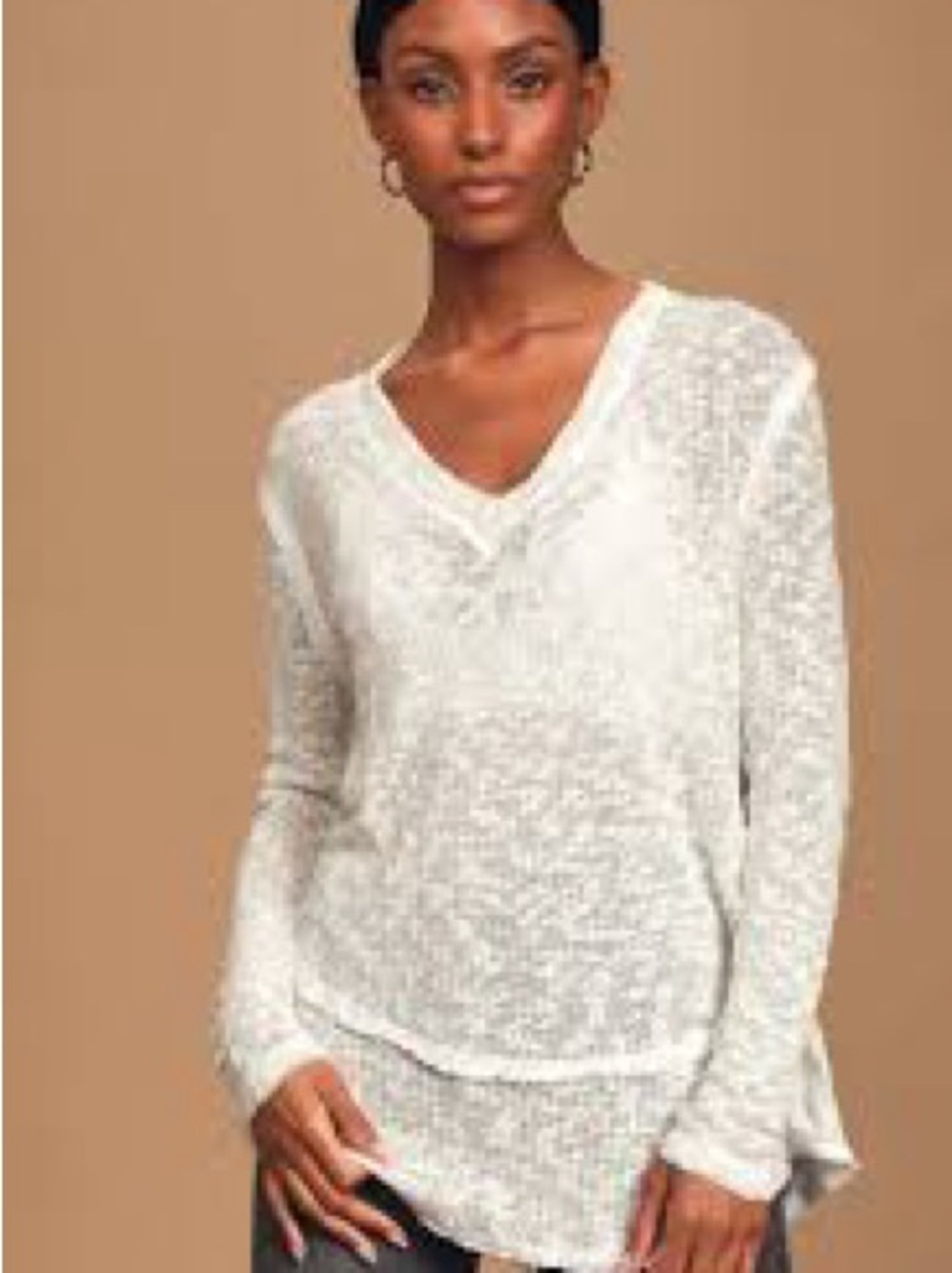 We The Free Soft V-Neck Pullover in white